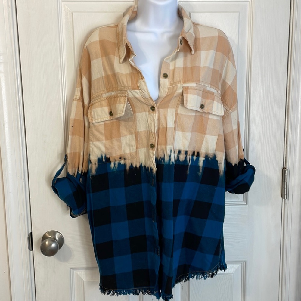 White Birch Distressed Button up